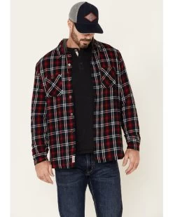 Flag & Anthem Men's Holloway Large Plaid Print Hooded Shirt Jacket