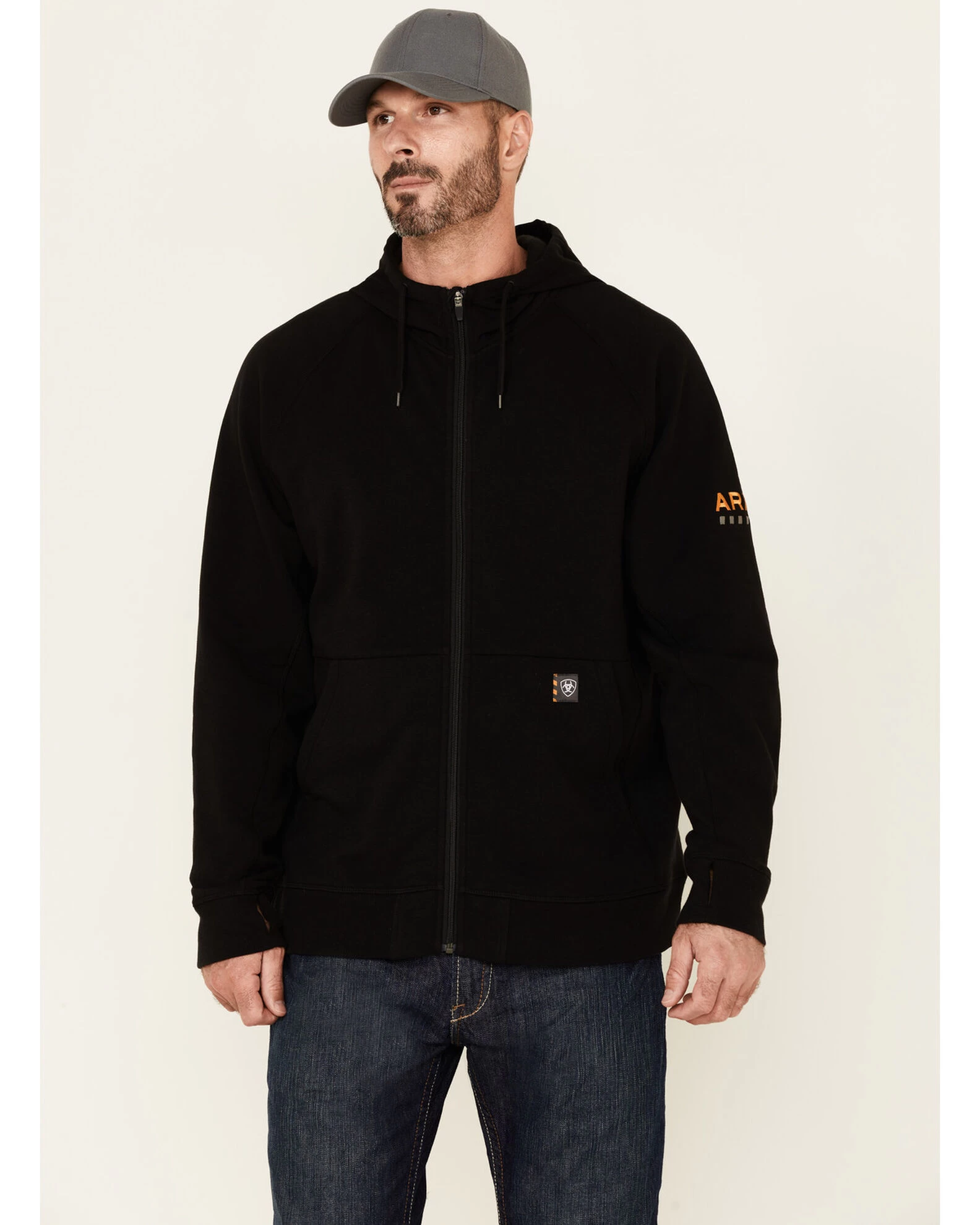 Ariat Men's Black Rebar Thermic Insulated Zip-Front Hooded Work Jacket 2 Ariat Men's Black Rebar Thermic Insulated Zip-Front Hooded Work Jacket - Image 2