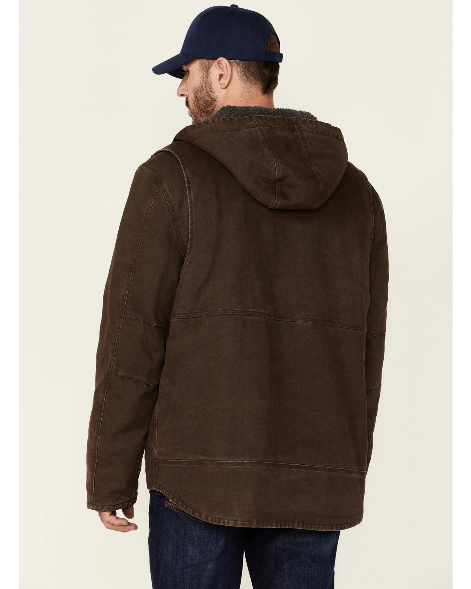 Hawx Men's Brown Castile Weathered Duck Hooded Zip-Front Insulated Work Jacket 2 Hawx Men's Brown Castile Weathered Duck Hooded Zip-Front Insulated Work Jacket - Image 2