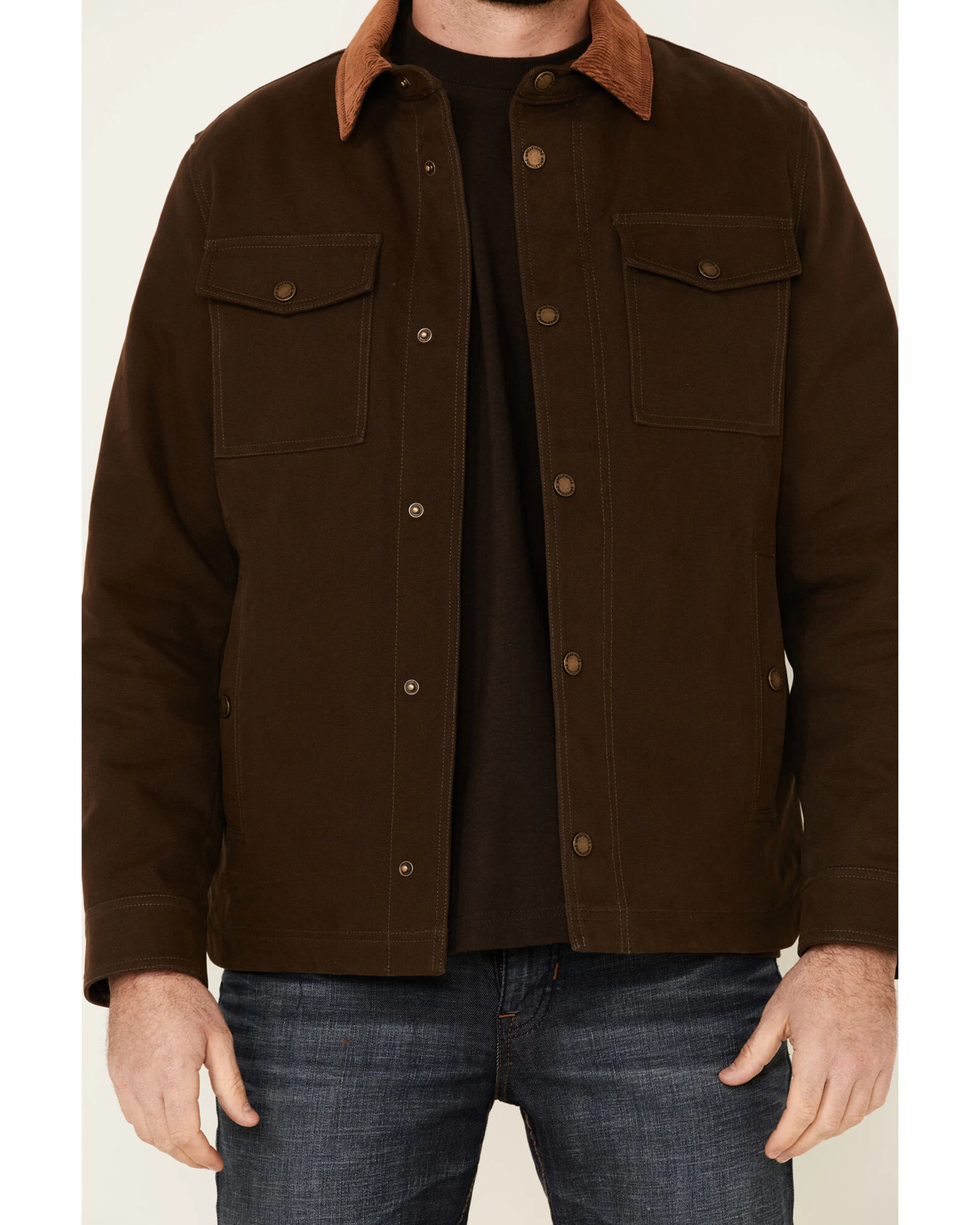 Pendleton Men's Solid Olive Canvas Snap-Down Shirt Jacket 5 Pendleton Men's Solid Olive Canvas Snap-Down Shirt Jacket - Image 5