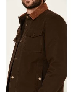 Pendleton Men's Solid Olive Canvas Snap-Down Shirt Jacket