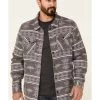 Rock & Roll Denim Men's Southwestern Jacquard Print Long Sleeve Button Down Shirt Jacket