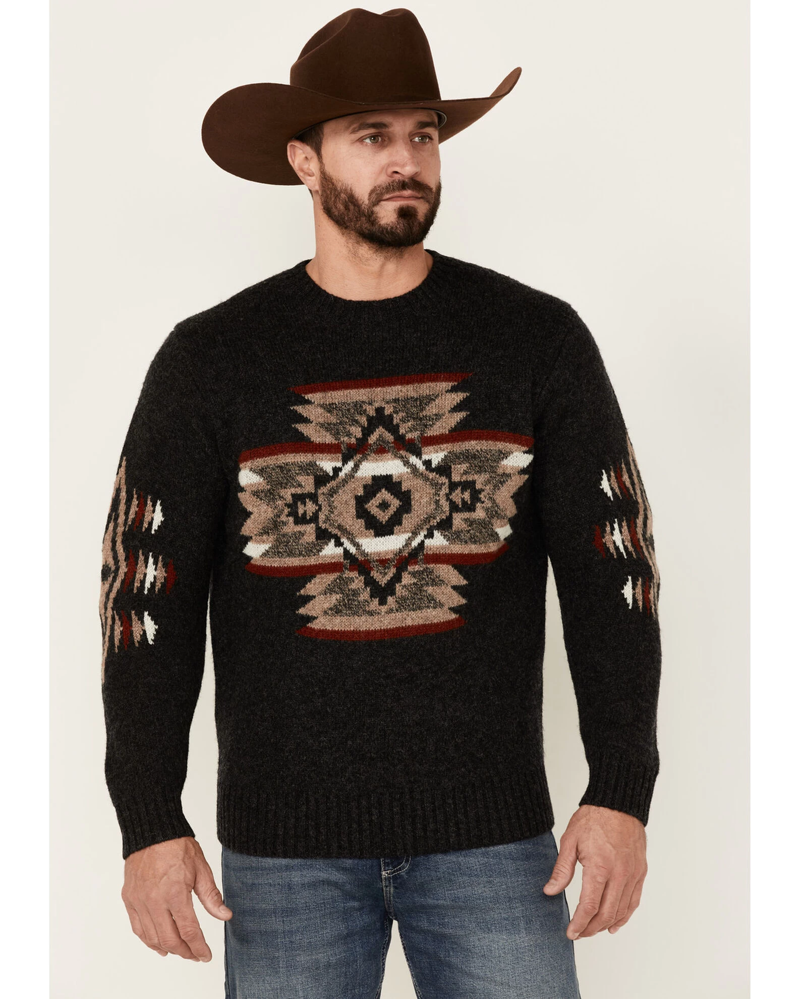 Pendleton Men's Shetland Wool Washable Crew Sweater - Heather Black 3 Pendleton Men's Shetland Wool Washable Crew Sweater - Heather Black - Image 3
