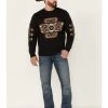 Pendleton Men's Shetland Wool Washable Crew Sweater - Heather Black