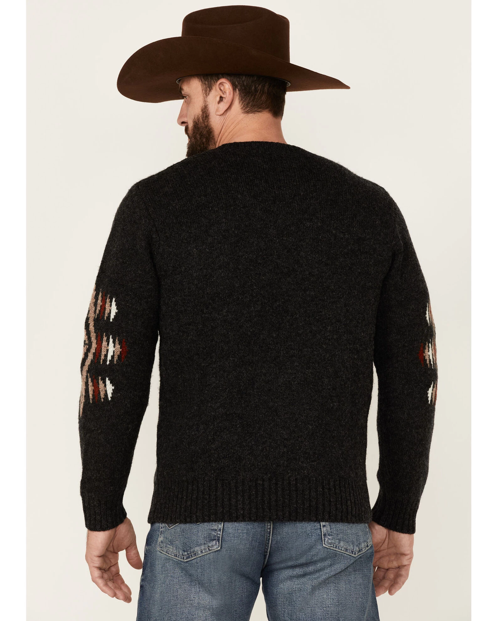 Pendleton Men's Shetland Wool Washable Crew Sweater - Heather Black 4 Pendleton Men's Shetland Wool Washable Crew Sweater - Heather Black - Image 4
