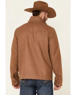 Powder River Outfitters Men's Solid Tan Zip-Front Wool Jacket
