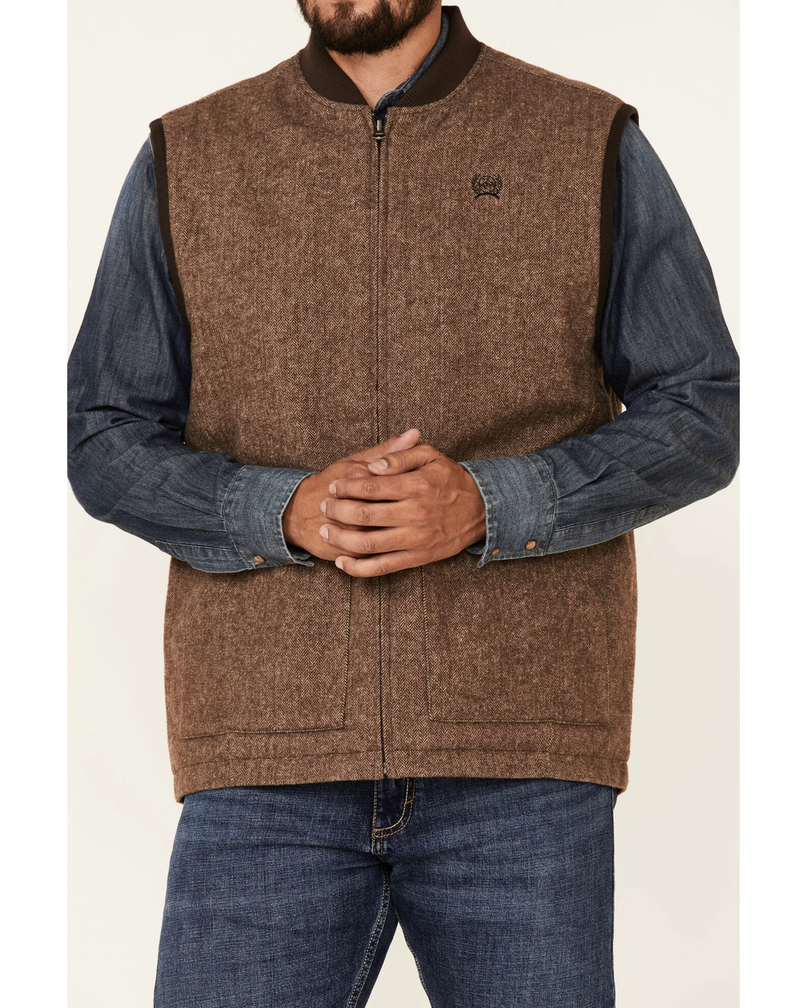 Cinch Men's Wool Canvas Reversible Zip-Front Vest 3 Cinch Men's Wool Canvas Reversible Zip-Front Vest - Image 3