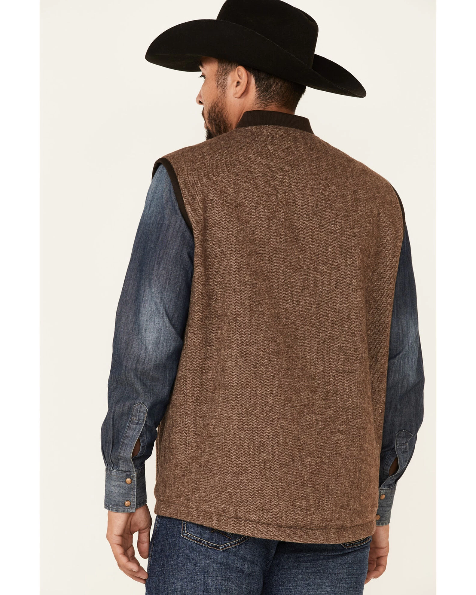Cinch Men's Wool Canvas Reversible Zip-Front Vest 4 Cinch Men's Wool Canvas Reversible Zip-Front Vest - Image 4