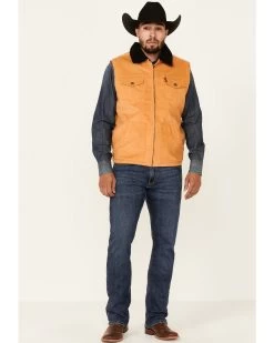 Cinch Men's Gold Sherpa-Lined Corduroy Zip-Front Vest -Western Cowboy Shop 2000345588 200 P2