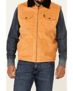 Cinch Men's Gold Sherpa-Lined Corduroy Zip-Front Vest -Western Cowboy Shop 2000345588 200 P3