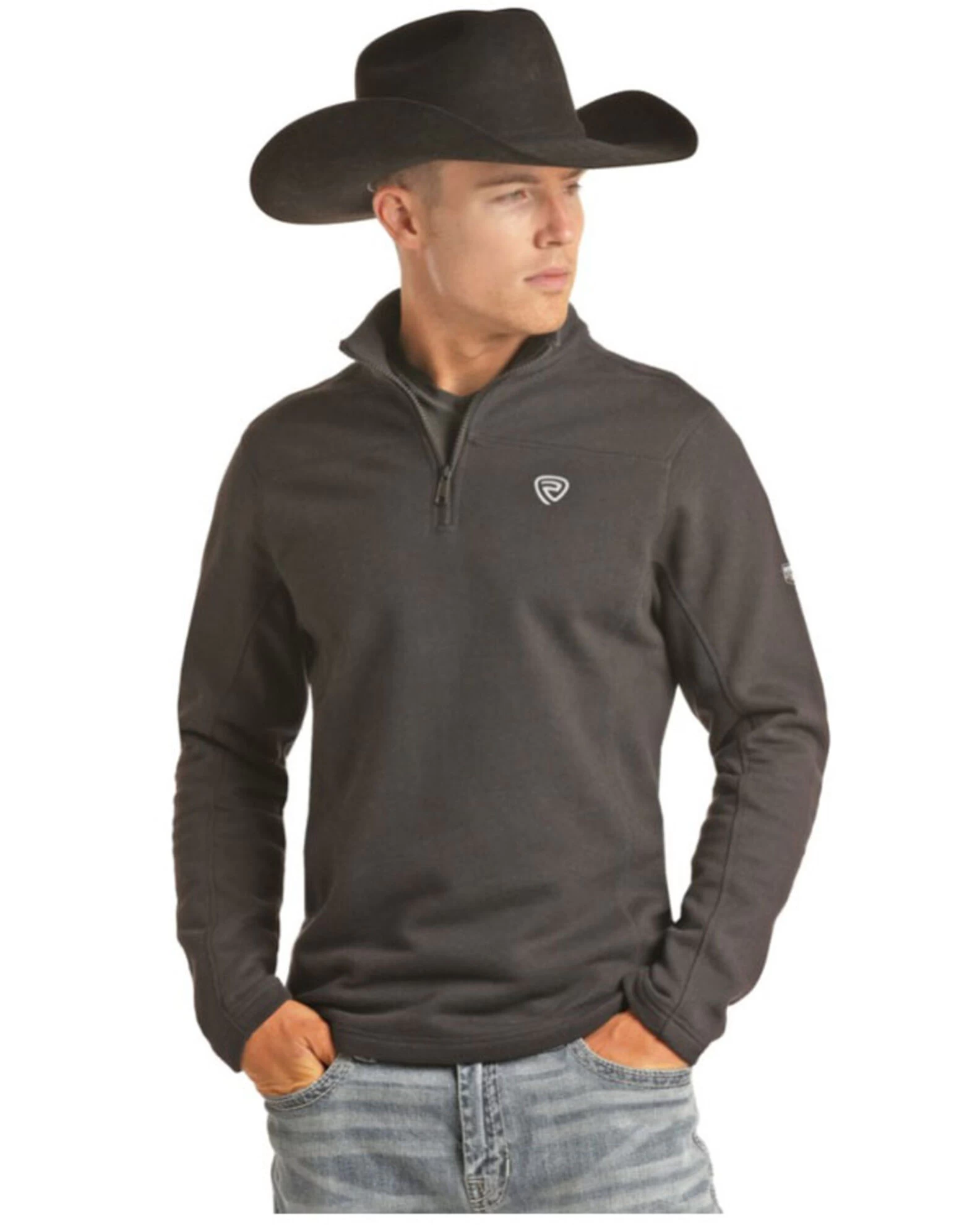 Rock & Roll Denim Men's FR Black 1/4 Zip Work Pullover 1 Rock & Roll Denim Men's FR Black 1/4 Zip Work Pullover