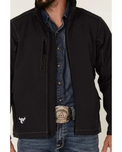 Cowboy Hardware Men's Barbwire Stitched Zip-Front Poly Shell Jacket
