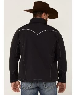 Cowboy Hardware Men's Barbwire Stitched Zip-Front Poly Shell Jacket -Western Cowboy Shop 2000346632 020 P4