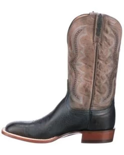 Lucchese Men's Navy Cecil Western Boots - Broad Square Toe -Western Cowboy Shop 2000346924 410 P3