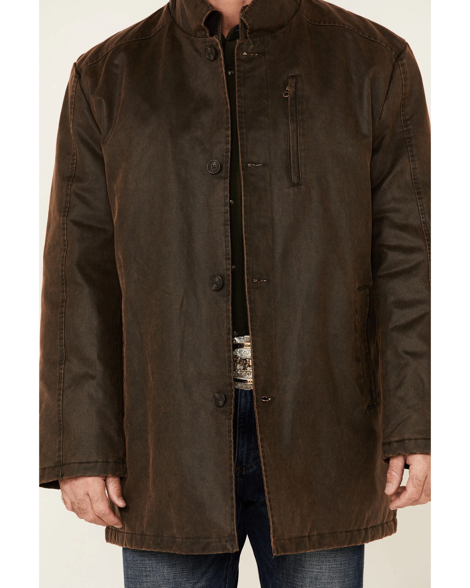 Cripple Creek Men's Enzyme Washed Storm-Flap Long Dress Coat 2 Cripple Creek Men's Enzyme Washed Storm-Flap Long Dress Coat - Image 2