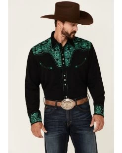 Scully Men's Embroidered Gunfighter Long Sleeve Pearl Snap Western Shirt -Western Cowboy Shop 2000350083 001 P1