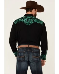 Scully Men's Embroidered Gunfighter Long Sleeve Pearl Snap Western Shirt -Western Cowboy Shop 2000350083 001 P4