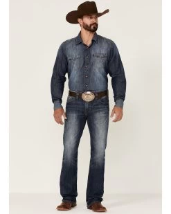 Rock & Roll Denim Men's Medium Wash Pistol Regular Bootcut Jeans