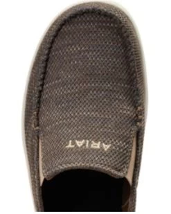 Ariat Men's Heather Brown Hilo 360 Canvas Slip-On Casual Shoe - Moc Toe