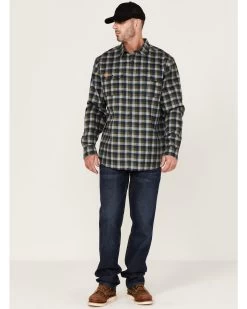 Hawx Men's FR Buffalo Plaid Print Long Sleeve Button-Down Work Shirt -Western Cowboy Shop 2000357970 410 P2