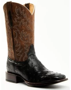 Cody James Men's Saddle Black Full-Quill Ostrich Exotic Western Boots - Broad Square Toe -Western Cowboy Shop 2000359778 001 P1