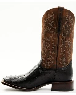 Cody James Men's Saddle Black Full-Quill Ostrich Exotic Western Boots - Broad Square Toe -Western Cowboy Shop 2000359778 001 P3