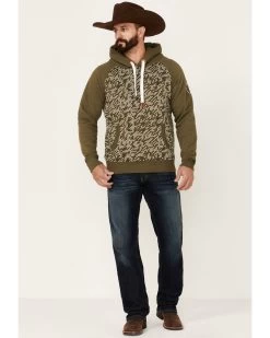 Wanakome Men's Moss Abbot Line Printed Pullover Hooded Sweatshirt