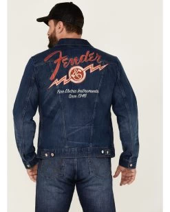 Wrangler X Fender Men's Cowboy Rockstar Patch Denim Jacket -Western Cowboy Shop 2000362151 402 P4