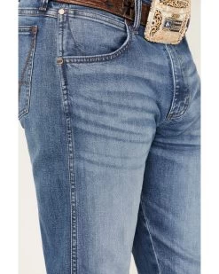 Wrangler Retro Men's Llano Light Medium Wash Stretch Slim Bootcut Jeans -Western Cowboy Shop 2000365069 413 P2