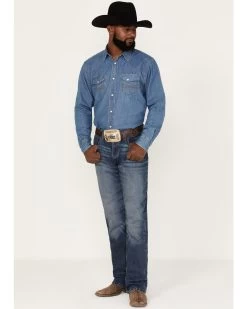 Wrangler 20X Men's Bazine Medium Wash Vintage Stretch Slim Bootcut Jeans