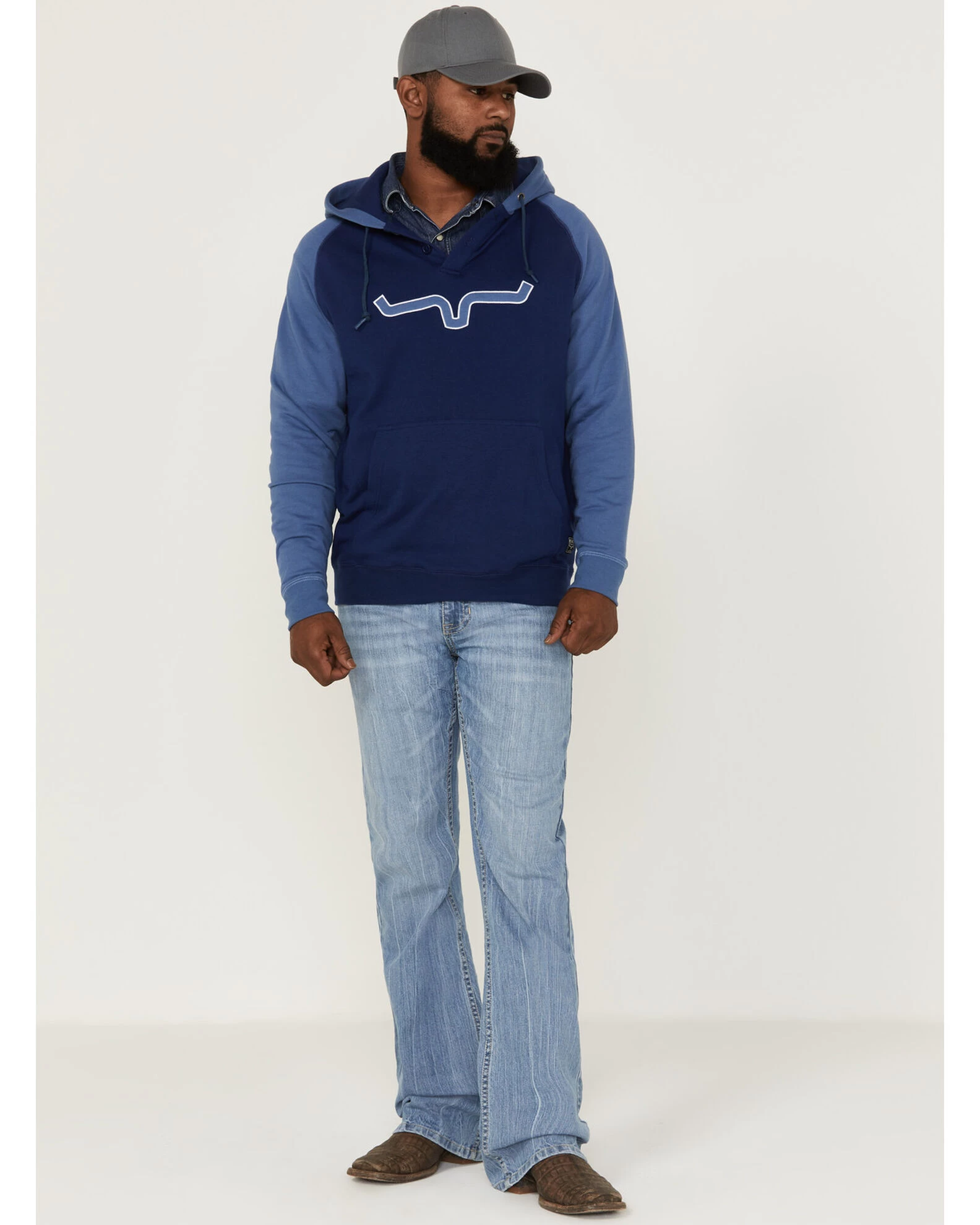 Kimes Ranch Men's Burn Off Horns Logo Hooded Sweatshirt 1 Kimes Ranch Men's Burn Off Horns Logo Hooded Sweatshirt