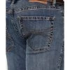 Hooey By Rock & Roll Denim Men's Revolver Medium Wash Reflex Stretch Slim Straight Jeans