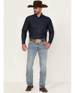 Hooey By Rock & Roll Denim Men's Light Vintage Wash Revolver Stretch Slim Straight Jeans 7 Hooey By Rock & Roll Denim Men's Light Vintage Wash Revolver Stretch Slim Straight Jeans -Western Cowboy Shop 2000367640 205 P1