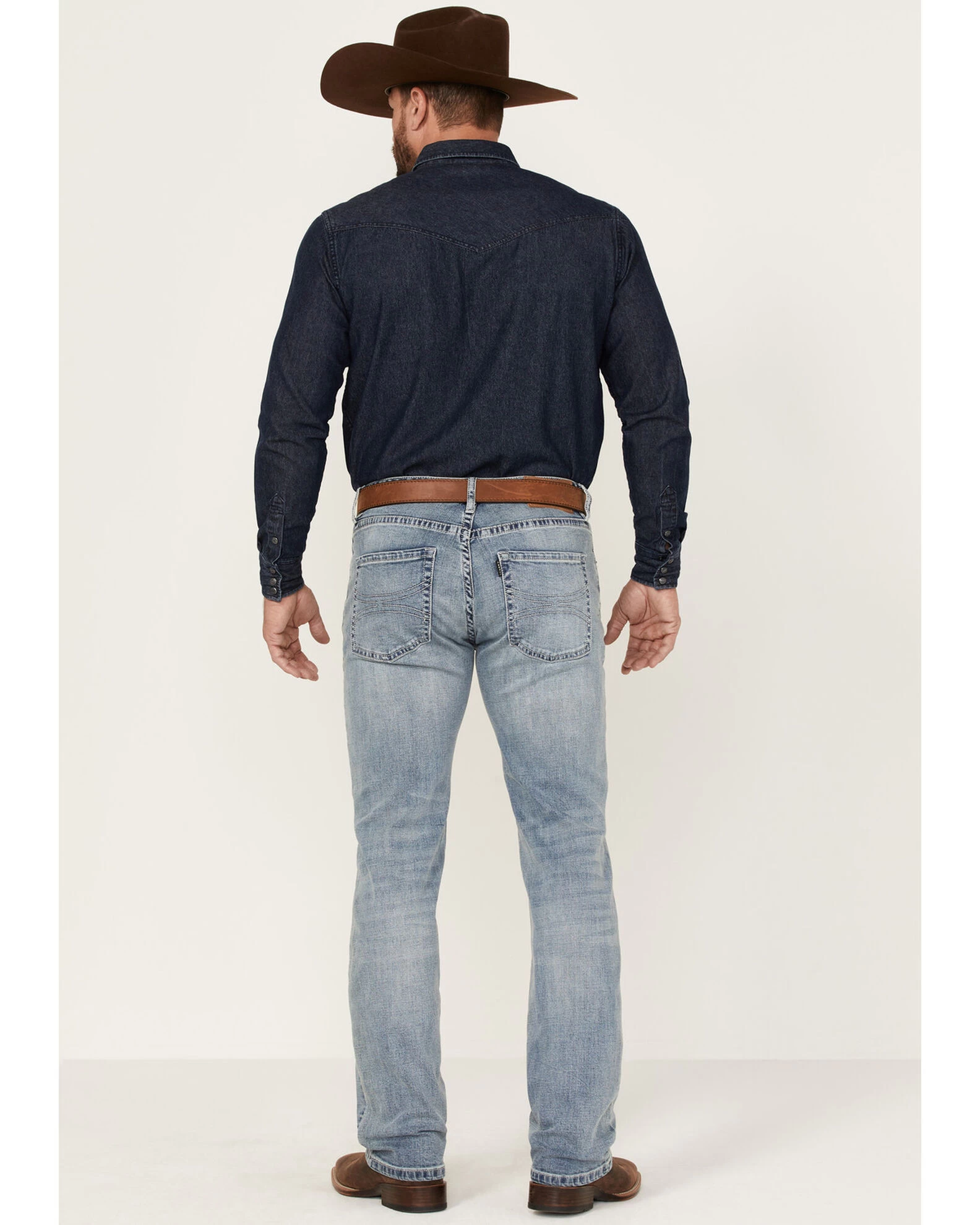 Hooey By Rock & Roll Denim Men's Light Vintage Wash Revolver Stretch Slim Straight Jeans 1 Hooey By Rock & Roll Denim Men's Light Vintage Wash Revolver Stretch Slim Straight Jeans