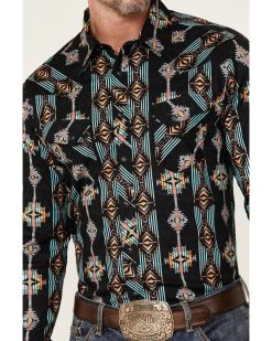 Rock & Roll Denim Men's Vertical Southwestern Print Long Sleeve Snap Western Shirt 7 Rock & Roll Denim Men's Vertical Southwestern Print Long Sleeve Snap Western Shirt -Western Cowboy Shop 2000367839 001 P3