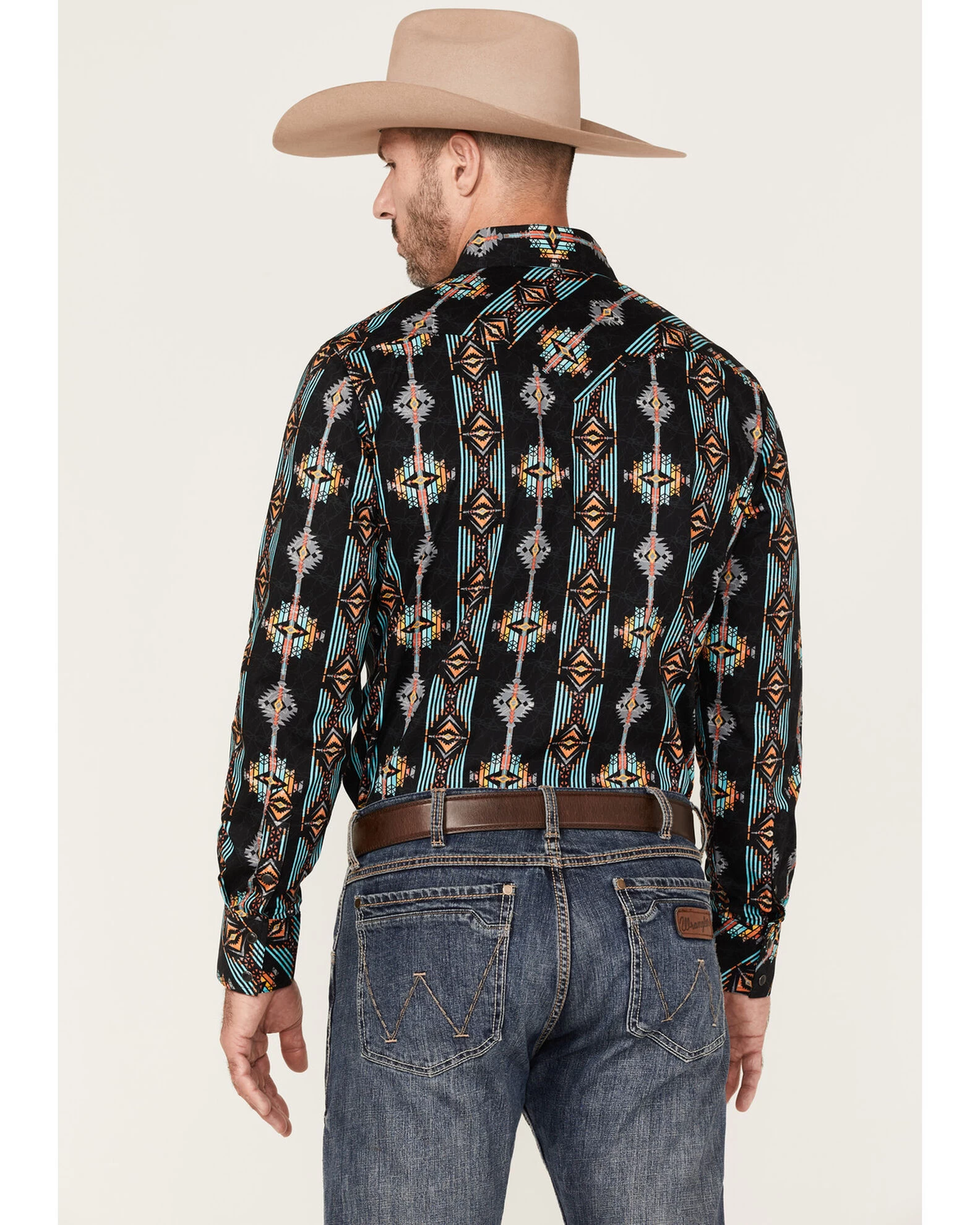 Rock & Roll Denim Men's Vertical Southwestern Print Long Sleeve Snap Western Shirt 1 Rock & Roll Denim Men's Vertical Southwestern Print Long Sleeve Snap Western Shirt