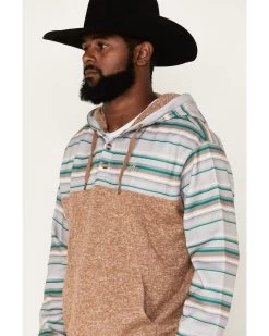 Hooey Men's Jimmy Multi-Colored Stripe 1/4 Button Hooded Pullover Sweatshirt -Western Cowboy Shop 2000370561 280 P2