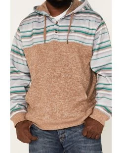 Hooey Men's Jimmy Multi-Colored Stripe 1/4 Button Hooded Pullover Sweatshirt -Western Cowboy Shop 2000370561 280 P3