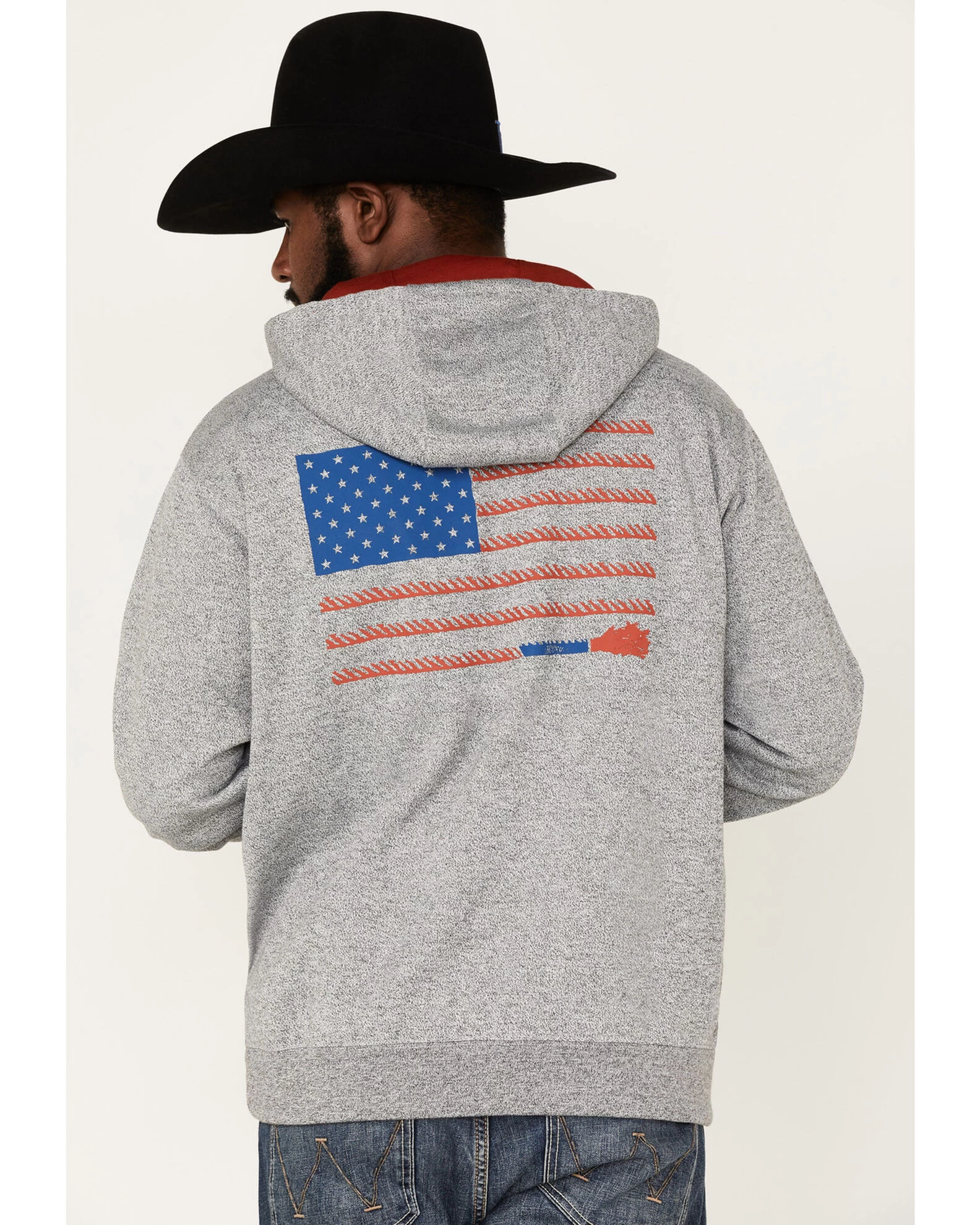 Hooey Men's Liberty Roper American Flag Hooded Sweatshirt 2 Hooey Men's Liberty Roper American Flag Hooded Sweatshirt - Image 2