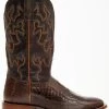 Cody James Men's Antique Cafe Ostrich Leg Exotic Western Boots - Broad Square Toe