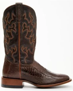 Cody James Men's Antique Cafe Ostrich Leg Exotic Western Boots - Broad Square Toe