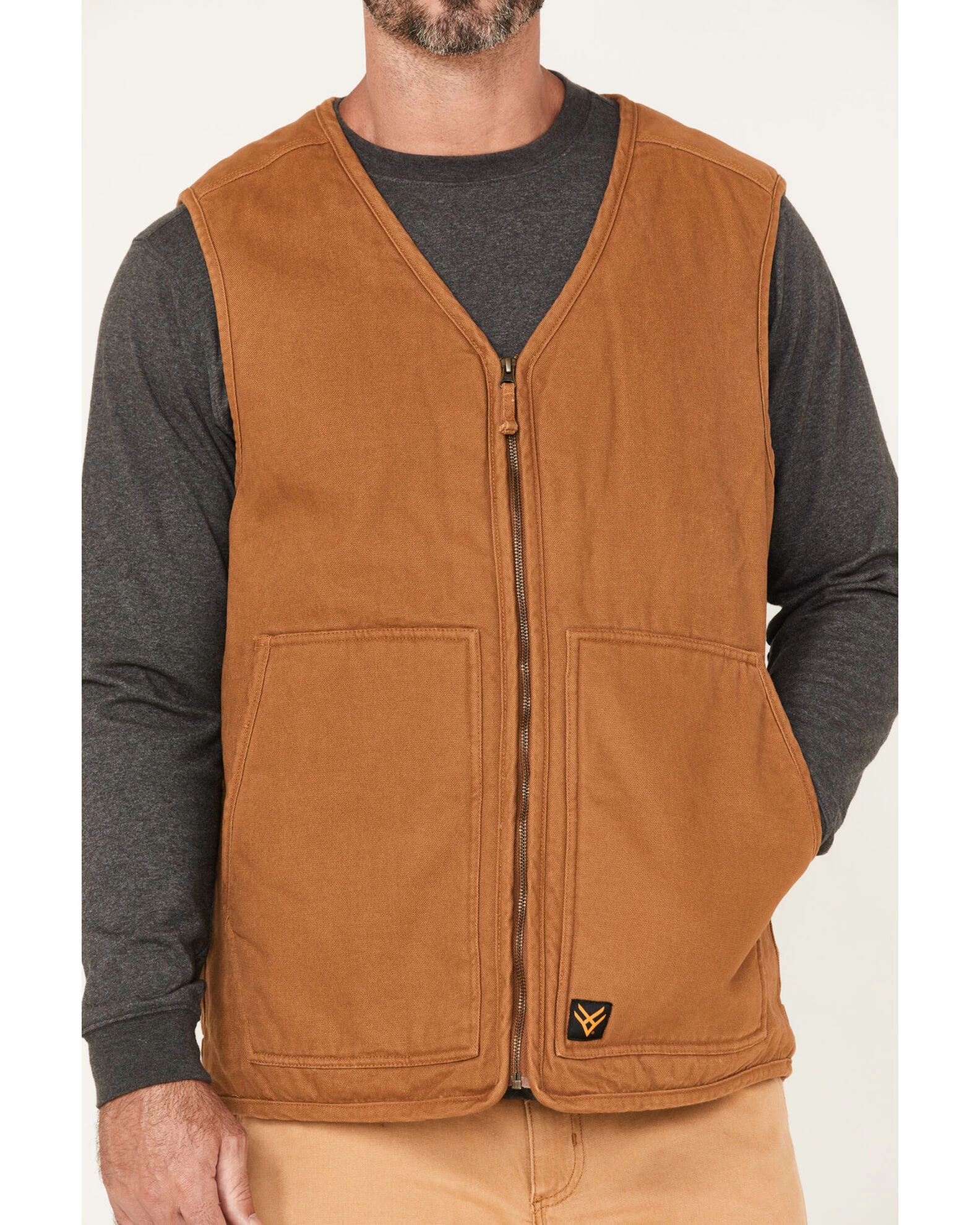 Hawx Men's Weathered Canvas Sherpa Lined Vest - Tall 4 Hawx Men's Weathered Canvas Sherpa Lined Vest - Tall - Image 4
