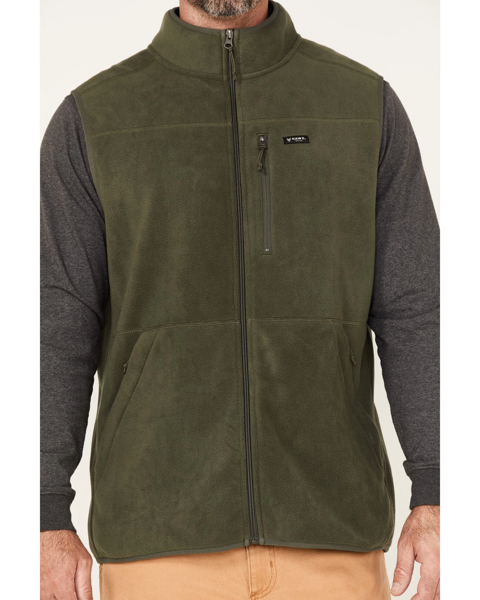 Hawx Men's Fleece Zip Vest 4 Hawx Men's Fleece Zip Vest - Image 4