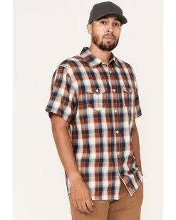 Brothers & Sons Men's Casual Plaid Short Sleeve Button-Down Western Shirt
