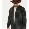 Cody James Men's Alder Tree Plaid Button Down Bonded Western Flannel Shirt Jacket