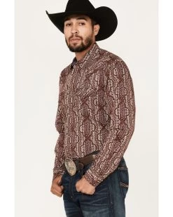 Moonshine Spirit Men's Sundays Best Paisley Stripe Snap Western Shirt