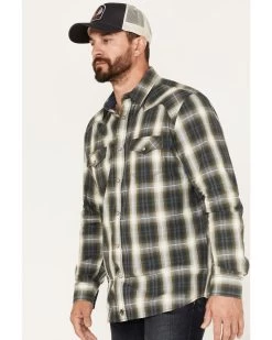 Moonshine Spirit Men's All Day Long Large Plaid Snap Western Shirt