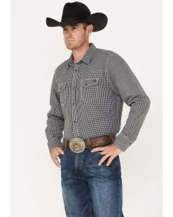 Blue Ranchwear Men's Gingham Print Work Pearl Snap Western Shirt -Western Cowboy Shop 2000374163 022 P2