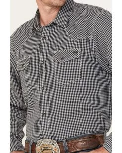 Blue Ranchwear Men's Gingham Print Work Pearl Snap Western Shirt -Western Cowboy Shop 2000374163 022 P3