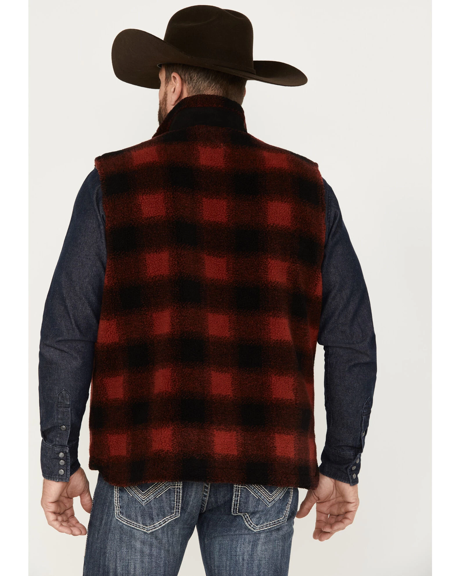 Pendleton Men's Ridgeline Buffalo Checker Fleece Vest 1 Pendleton Men's Ridgeline Buffalo Checker Fleece Vest
